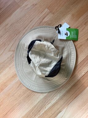Insect Shield Packable Sun Hat in Khaki with Black Mesh Panels